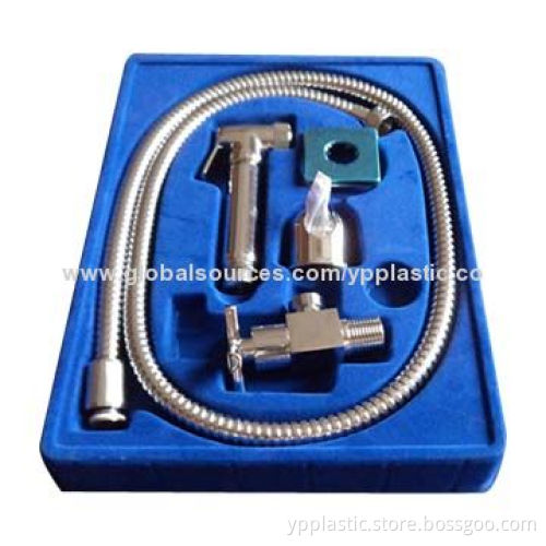 Sanitary parts packing tray, PVC/PS flocking/glossy material available